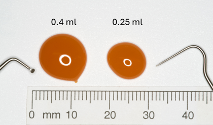 Image showing different volumes of fluoride varnish