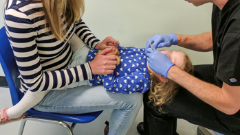 Image showing dental assessment of a young child